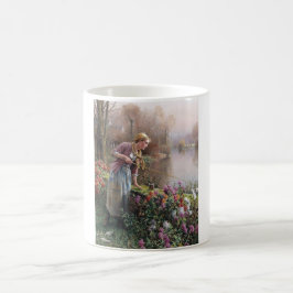 Caneca De Café Garota francesa pescando na Bretanha