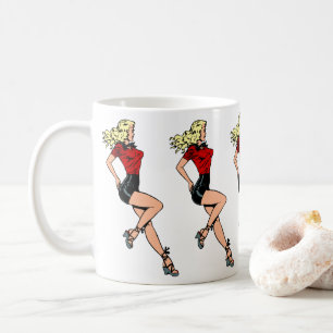 Caneca De Café Garota Glamourosa Vintage ao Lado, Loira Explosiva