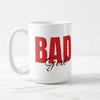 Caneca De Café Garota Má Citação Vermelha Ousada