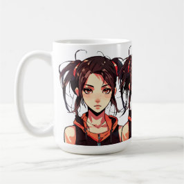 Caneca De Café Garota Manga Encantadora: Ilustração Vetorial Anim