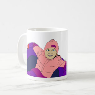 Caneca De Café Garota Neve Tubing
