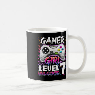 Caneca De Café Garota Nível 7 - Presente de 7 de Aniversário do J