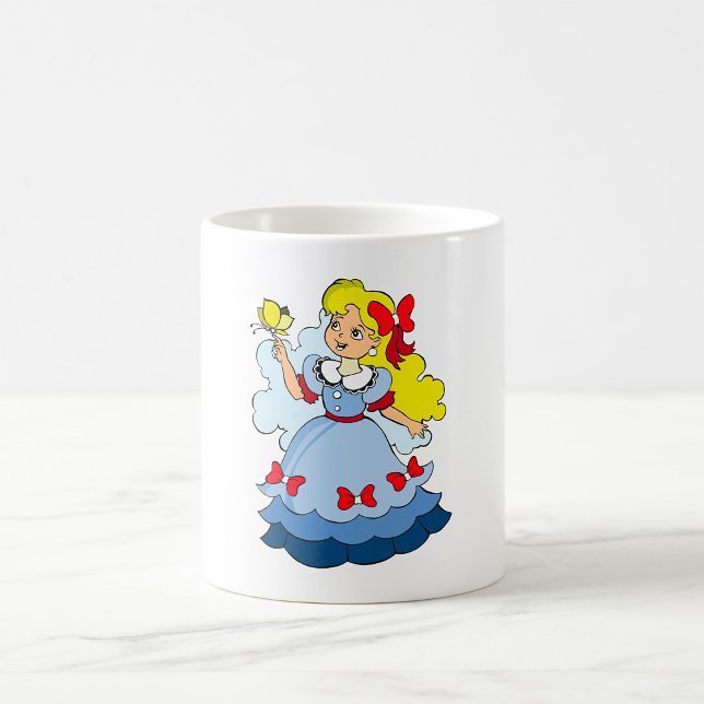 Caneca De Café Garota Pequena Com Uma Borboleta (Criador carregado)