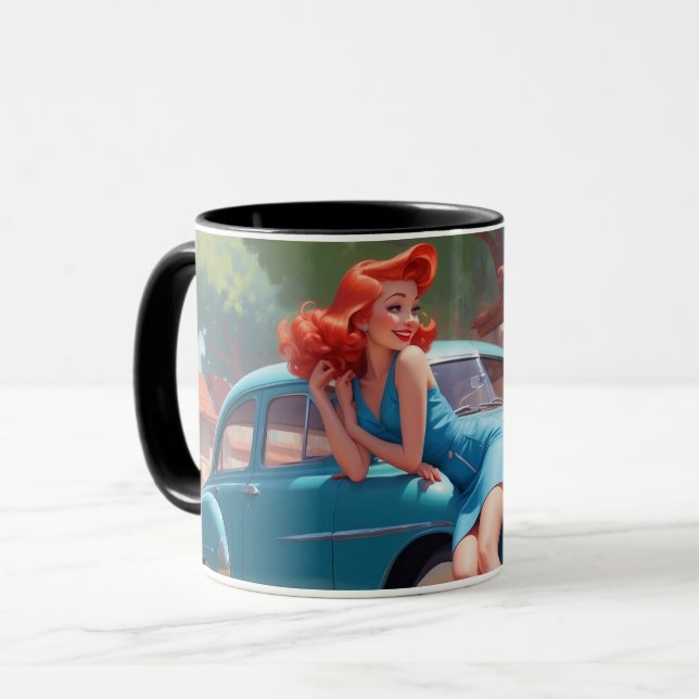 Caneca de Café Garota Pin Up ÓTIMO PRESENTE! (Frente Esquerda)