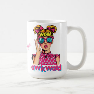 Caneca De Café Garota Popart Diz "WOW Constrangedor"