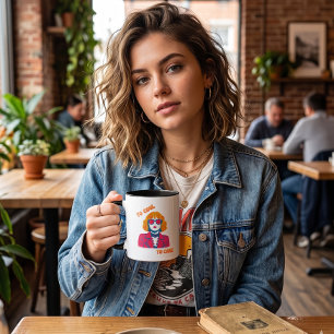 Caneca De Café Garota Retro Synthwave dos Anos 80 "Muito Legal Pa