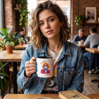 Caneca De Café Garota Retro Synthwave dos Anos 80 "Muito Legal Pa
