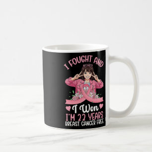 Caneca De Café Garota rosa que lutei e ganhei 22 anos de mama C