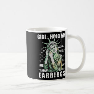 Caneca De Café Garota Segure minha estátua de brinco sutil resist