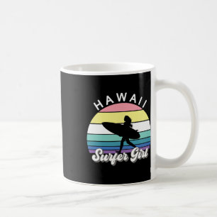 Caneca De Café Garota Surfista Havaí Vintage Surf Havaiano Surf B