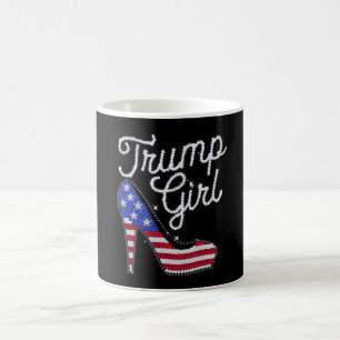 Caneca De Café Garota Trump Salto Alto Bandeira Americana Brilho
