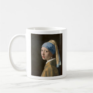 Caneca De Café Garota VERMEER com pérolas