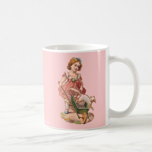CANECA DE CAFÉ GAROTA VITORIANA COM BEBENDO DE CACHORRO (Direita)
