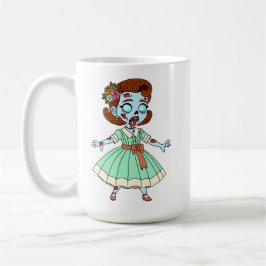 Caneca De Café Garota Zumbi dos anos 1950