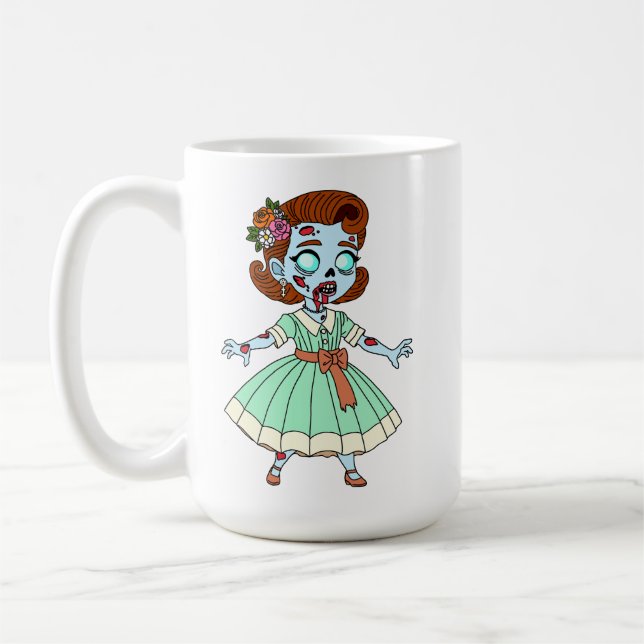 Caneca De Café Garota Zumbi dos anos 1950 (Esquerda)
