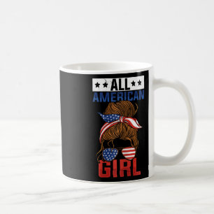 Caneca De Café Garotas Bandeira Americana Garota Totalmente Ameri