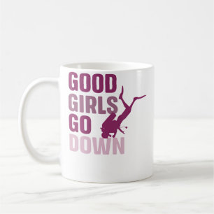 Caneca De Café Garotas Boas se Divertem Mergulhando Divertido Fof