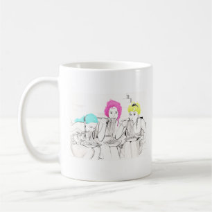 CANECA DE CAFÉ GAROTAS COMENDO ESPAÇO