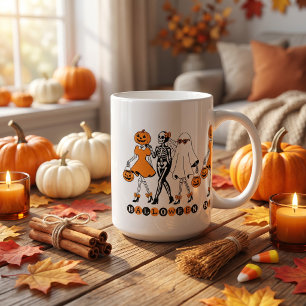 Caneca De Café Garotas Fofo de Halloween Esqueleto Fantasma Abóbo