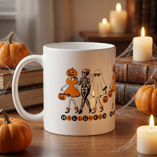 Caneca De Café Garotas Fofo de Halloween Esqueleto Fantasma Abóbo