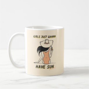 Caneca De Café Garotas Só Querem Ter Sol – Verão Chic de Férias