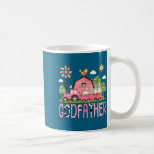 Caneca De Café Garotinha de Aniversário do Padrinho Design Rosa F
