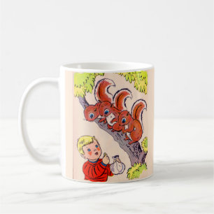 Caneca De Café garotinho fofo alimenta esquilos fofos