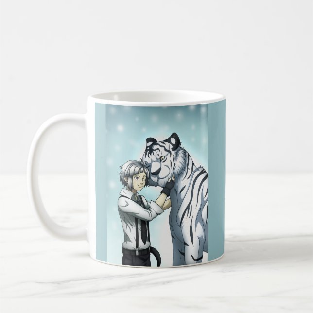 Caneca De Café Garoto com Tigre Branco (Esquerda)