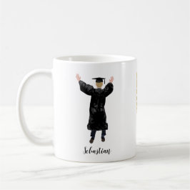 Caneca De Café Garoto de Aquarela de Formando Personalizado