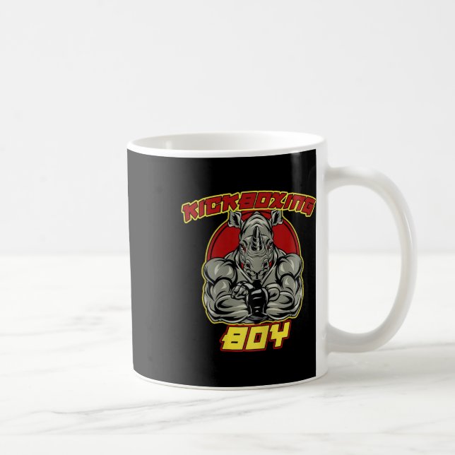 Caneca De Café Garoto de Kickboxing Artes Marciais  (Direita)