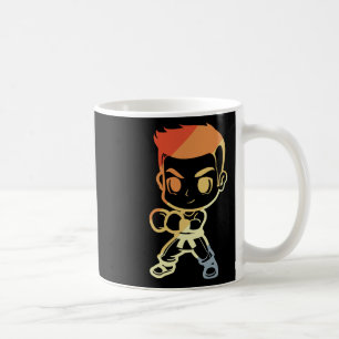 Caneca De Café Garoto de Kickboxing Desenho Olhar Kickboxer Carat