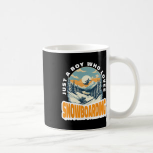Caneca De Café Garoto Neve Ventilador Neve Snowboard Ski Mountain
