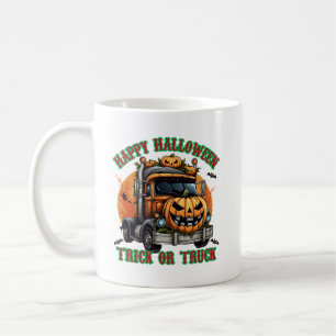Caneca De Café Garotos De Caminhão De Bomba De Halloween Bonitos 