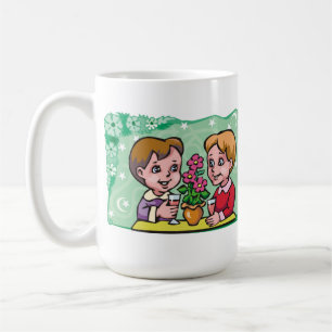 Caneca De Café Garotos gêmeos Floral Gemini com flores