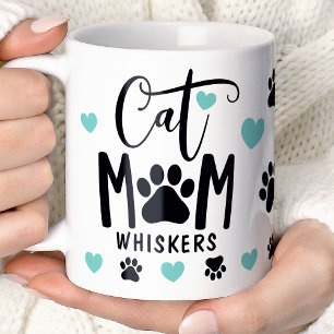 Caneca De Café Garra de Gato Mãe Azul Personalizada Foto do Anima