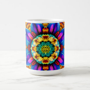 Caneca De Café Garrafa de Água Mandala Azul