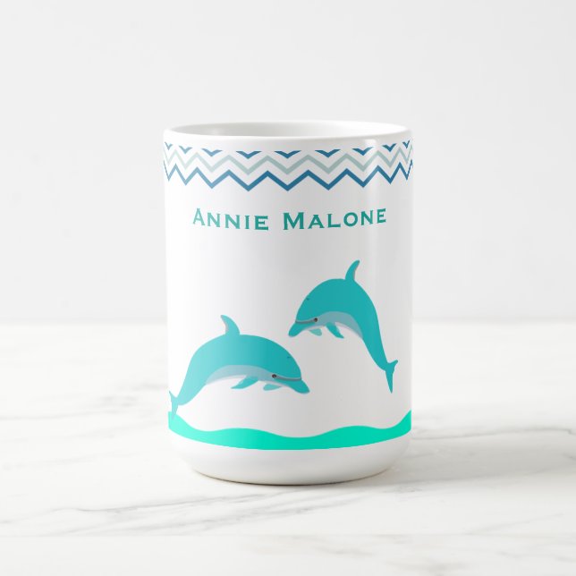 Caneca De Café Garrafa de Água Personalizada com Golfinho (Centro)