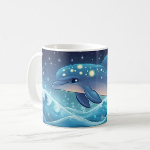 Caneca De Café Garrafa de golfinho Estilo desenho animado vibrant