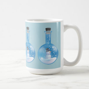 Caneca De Café Garrafa do snowglobe do boneco de neve