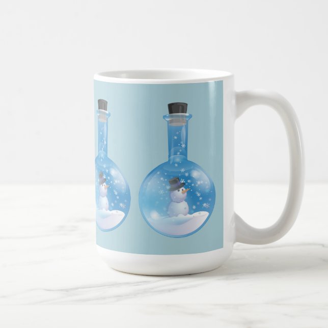 Caneca De Café Garrafa do snowglobe do boneco de neve (Direita)