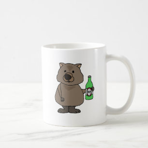 Caneca De Café Garrafa engraçada do bebendo de Wombat de desenhos