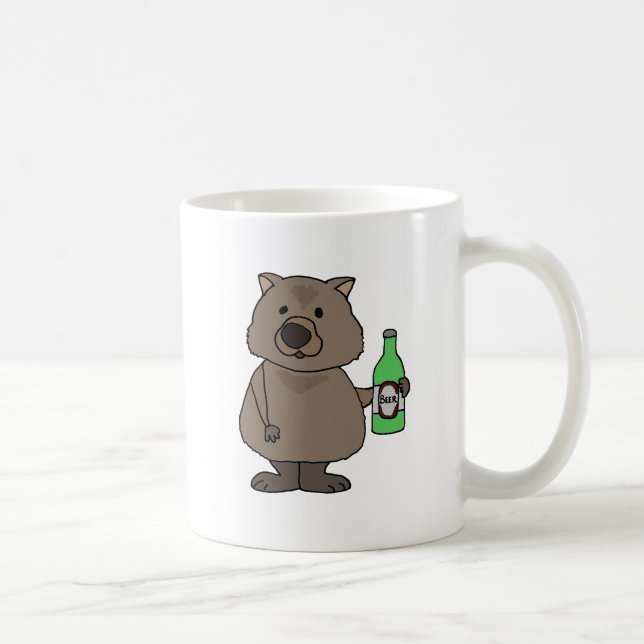 Caneca De Café Garrafa engraçada do bebendo de Wombat de desenhos (Direita)