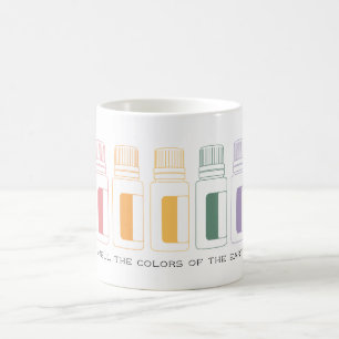 Caneca De Café Garrafas de óleo essencial coloridas