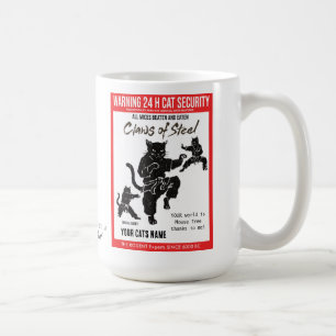 Caneca De Café Garras de Aço Segurança do Gato Cortesia