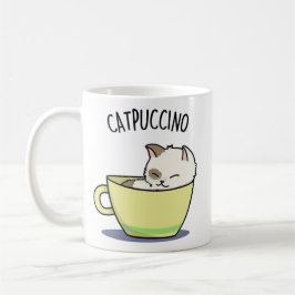 Caneca De Café gata-amante branco catpucccino