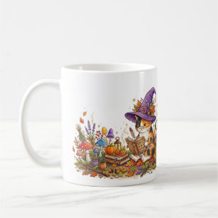 Caneca De Café Gata Bruxa Calico Decifrando Feitiços - Floresta M