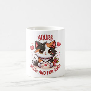 Caneca De Café Gata Calico Adorável Dia dos Namorados