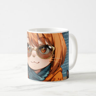 Caneca De Café Gata de Anime Fofa 