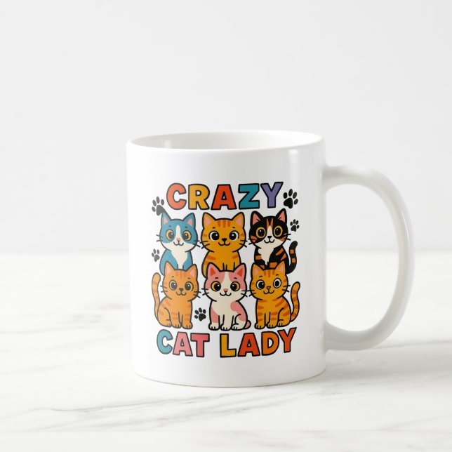 Caneca De Café Gata Louca Pilha de Gatos  (Direita)