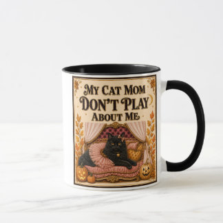 Caneca de Café Gata Mãe Halloween